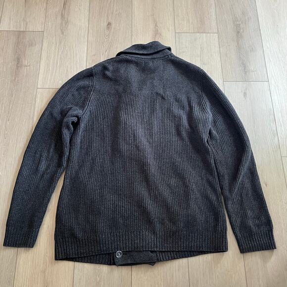 H&M Dark Gray Heavy Cable Knit Cardigan Sweater Sz L - Picture 2 of 8